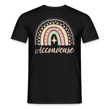 Cadeau Accouveuse. Boho Rainbow accouveuse. - T-shirt homme - noir - Devant - AI Model Male 178 light (178cm)