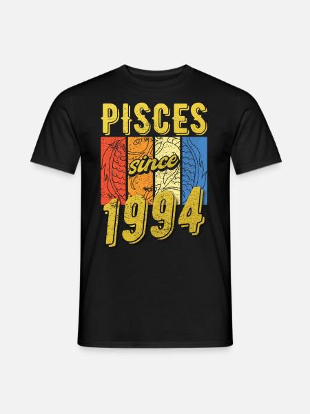 Pisces 1994 Birthday Zodiac Gift - Men's T-Shirt - black