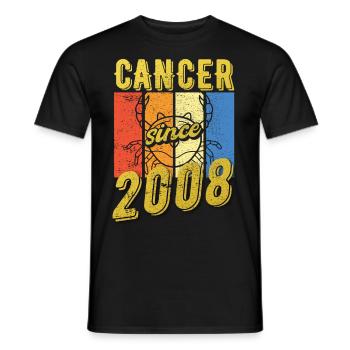 Cancer 2008 Zodiac Anniversaire - T-shirt homme - noir - Devant - AI Model Male 178 light (178cm)