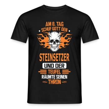STEINSETZER - Männer T-Shirt - Schwarz - Vorne - AI Model Male 178 light (178cm)