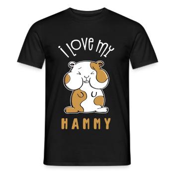 I love my hammy - Ich liebe meinen Hamster - Männer T-Shirt - Schwarz - Vorne - AI Model Male 178 light (178cm)