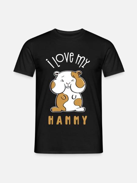 I love my hammy - I love my hamster - Men's T-Shirt - black