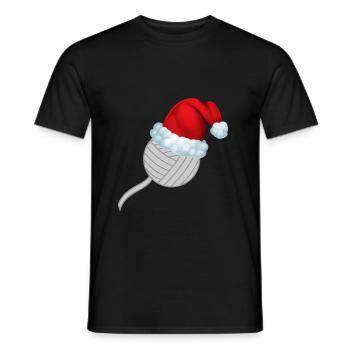 Christmas Wool Knitting Funny Shirt Gift - Men's T-Shirt - black - Front - AI Model Male 178 light (178cm)