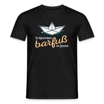 In Gedanken barfuß am Strand Nordsee Küste - Männer T-Shirt - Schwarz - Vorne - AI Model Male 178 light (178cm)