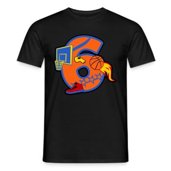 Basketball 6. Geburtstagsparty Nummer 6 - 6 Jahre - Männer T-Shirt - Schwarz - Vorne - AI Model Male 178 light (178cm)