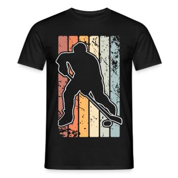 Eishockey - Men's T-Shirt - black - Front - AI Model Male 178 light (178cm)