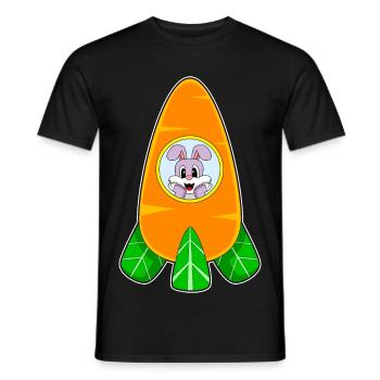 Lapin vaisseau spatial Espace - T-shirt homme - noir - Devant - AI Model Male 178 light (178cm)