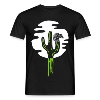 Kaktus und Geier unter dem Mond - Männer T-Shirt - Schwarz - Vorne - AI Model Male 178 light (178cm)