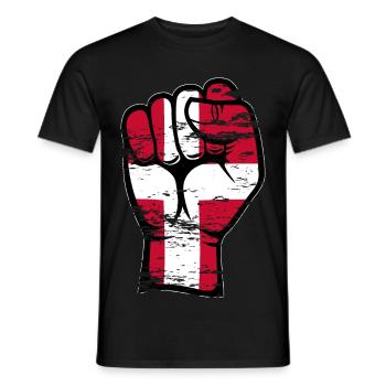 Danemark Drapeau Poing Main Utilisé Symbole - T-shirt homme - noir - Devant - AI Model Male 178 light (178cm)