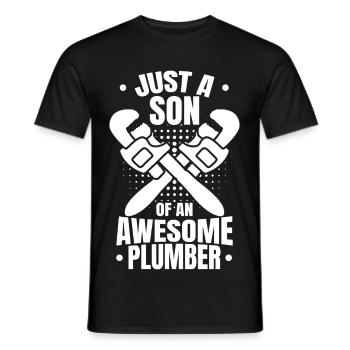 Garçon plombier - T-shirt homme - noir - Devant - AI Model Male 178 light (178cm)