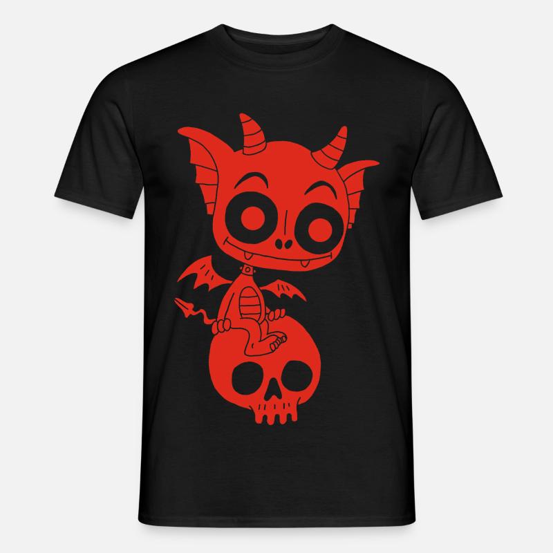 Kleiner roter Dämon ruht - Männer T-Shirt - Schwarz