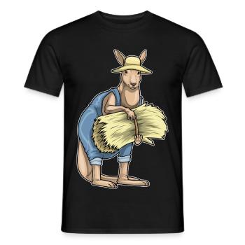 Känguru Landwirt Stroh Bauernhof - Männer T-Shirt - Schwarz - Vorne - AI Model Male 178 light (178cm)