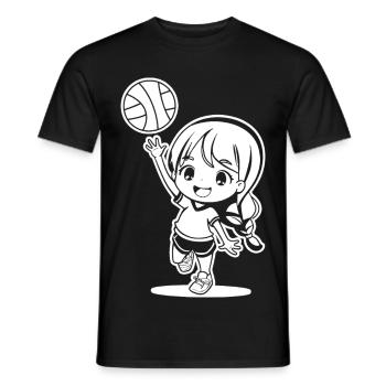Kleine Volleyballerin - Männer T-Shirt - Schwarz - Vorne - AI Model Male 178 light (178cm)