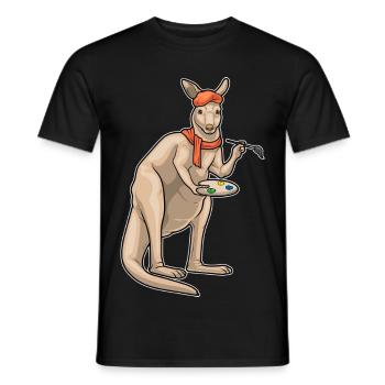Peintre Kangourou Peinture au pinceau - T-shirt homme - noir - Devant - AI Model Male 178 light (178cm)