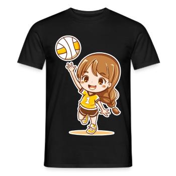 Little volleyball player - Men's T-Shirt - black - Front - AI Model Male 178 light (178cm)