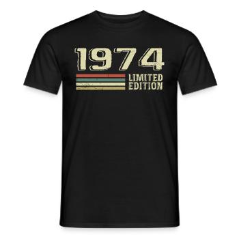 Jahrgang 1974 Geburtstag 1974 Jahrgang 1974 - Männer T-Shirt - Schwarz - Vorne - AI Model Male 178 light (178cm)
