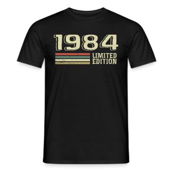 Nées en 1984 anniversaire 1984 Vintage 1984 - T-shirt homme - noir - Devant - AI Model Male 178 light (178cm)