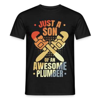 Fils d’un plombier - T-shirt homme - noir - Devant - AI Model Male 178 light (178cm)