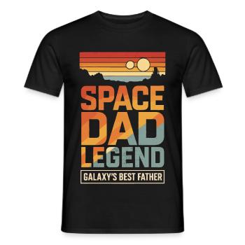Dadalorian Papa - Space Dad Legend - Best Father - Men's T-Shirt - black - Front - AI Model Male 178 light (178cm)