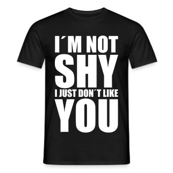 Je ne suis pas timide, je ne t’aime juste pas. - T-shirt homme - noir - Devant - AI Model Male 178 light (178cm)