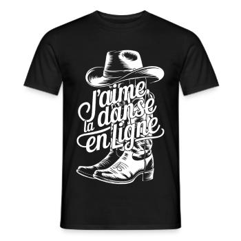 Cowboy-Stiefel und fließende Buchstaben - Männer T-Shirt - Schwarz - Vorne - AI Model Male 178 light (178cm)