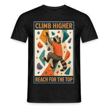 Escalade de raton laveur en bloc : motivation accrue - T-shirt homme - noir - Devant - AI Model Male 178 light (178cm)