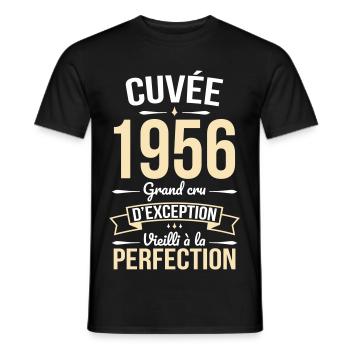 1956 – Aged to perfection - Men's T-Shirt - black - Front - AI Model Male 178 light (178cm)