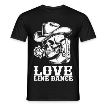 Cowboy Schädel Liebe Line Dance - Männer T-Shirt - Schwarz - Vorne - AI Model Male 178 light (178cm)