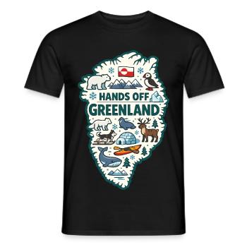 Hands Off Greenland Europa Solidarität - Männer T-Shirt - Schwarz - Vorne - AI Model Male 178 light (178cm)