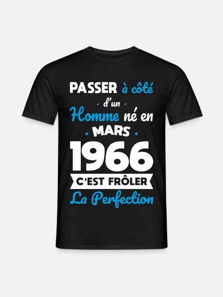 60. Geburtstag – Geboren im März 1966 - Männer T-Shirt - Schwarz