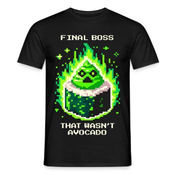 Endboss war kein Avocado | Wasabi Sushi - Men's T-Shirt - black - Front - AI Model Male 178 light (178cm)