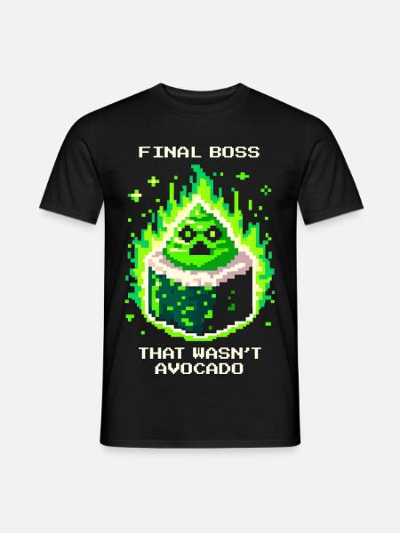 Endboss war kein Avocado | Wasabi Sushi - Men's T-Shirt - black