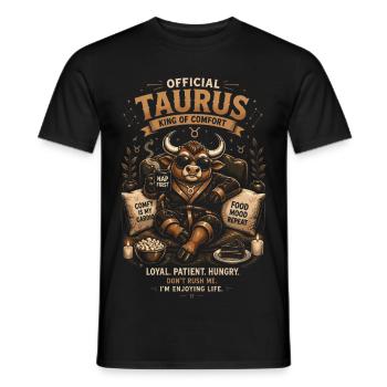 Stierkönig des Trostes – Tierkreis - Männer T-Shirt - Schwarz - Vorne - AI Model Male 178 light (178cm)