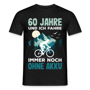60 Jahre Ohne Akku Fahrrad Radfahrer Geburtstag - Männer T-Shirt - Schwarz - Vorne - AI Model Male 178 light (178cm)