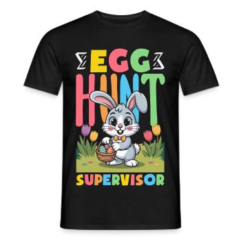 Joyeuse Pâques, douce chasse aux œufs du lapin, œufs de Pâques - T-shirt homme - noir - Devant - AI Model Male 178 light (178cm)