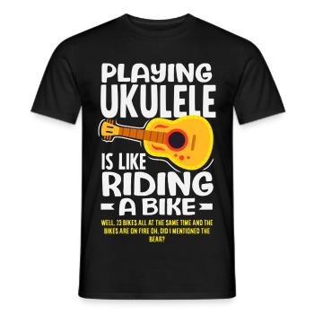 Funny Ukulele Designs and Sayings - Men's T-Shirt - black - Front - AI Model Male 178 light (178cm)