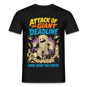 Attack of the gigantic deadline - Men's T-Shirt - black - Front - AI Model Male 178 light (178cm)