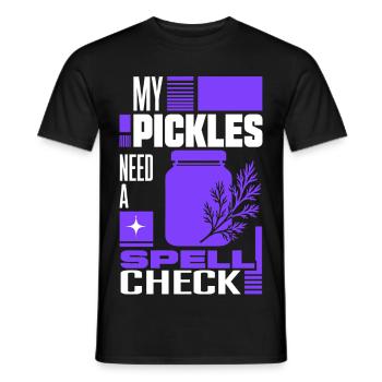 Gurkenglas braucht Rechtschreibprüfung - Männer T-Shirt - Schwarz - Vorne - AI Model Male 178 light (178cm)