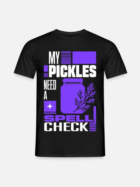 Gurkenglas braucht Rechtschreibprüfung - Männer T-Shirt - Schwarz