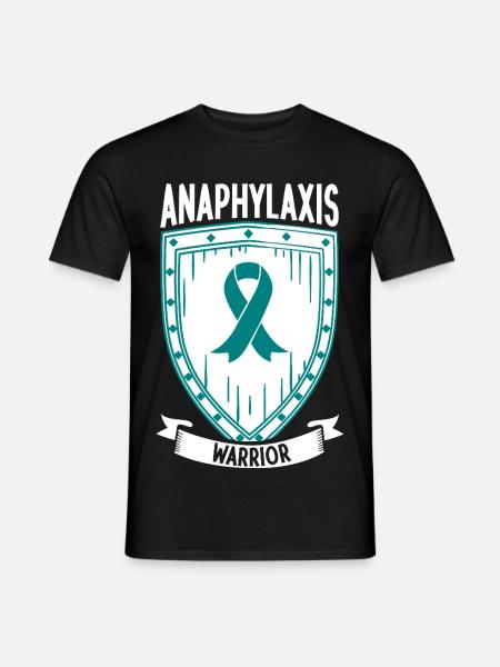 Anaphylaxie Kämpfer - Schutzschild in Türkis - Männer T-Shirt - Schwarz