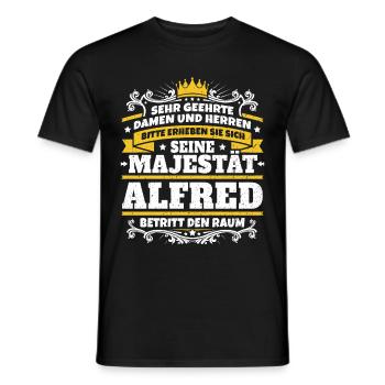 Seine Majestät Alfred - Männer T-Shirt - Schwarz - Vorne - AI Model Male 178 light (178cm)