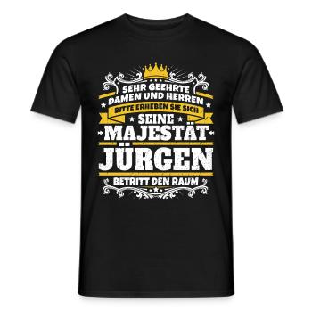 Seine Majestät Jürgen - Männer T-Shirt - Schwarz - Vorne - AI Model Male 178 light (178cm)