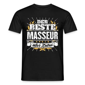 Bester Masseur Spruch Geschenk Shirt - Männer T-Shirt - Schwarz - Vorne - AI Model Male 178 light (178cm)