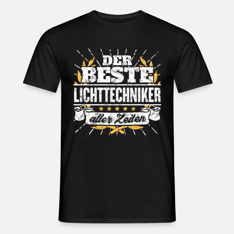 Bester Lichttechniker Spruch Geschenk Shirt - Männer T-Shirt - Schwarz