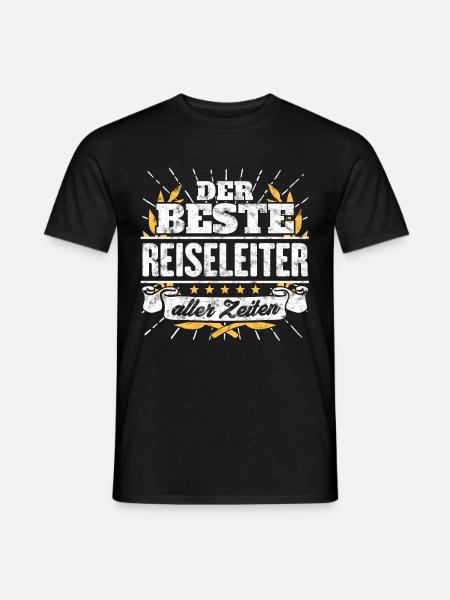 Bester Reiseleiter Spruch Geschenk Shirt - Männer T-Shirt - Schwarz