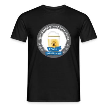 bier bierdeckel prost weizen party LOL - Männer T-Shirt - Schwarz - Vorne - AI Model Male 178 light (178cm)