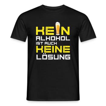 kein alkohol fußball bier trinken party spruch LOL - Männer T-Shirt - Schwarz - Vorne - AI Model Male 178 light (178cm)