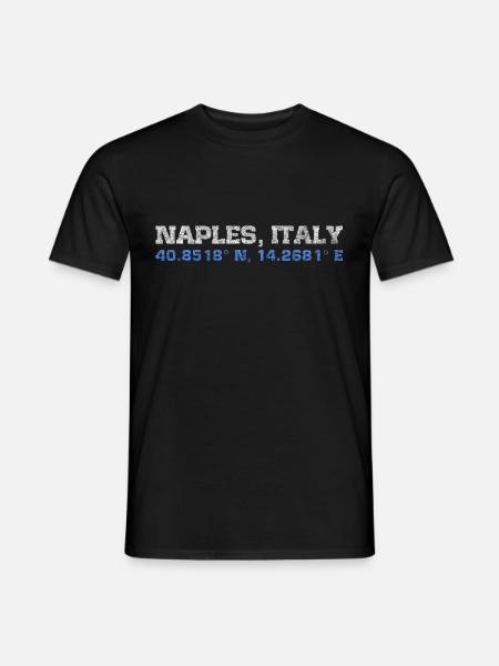 Naples Italy coordinates - Men's T-Shirt - black