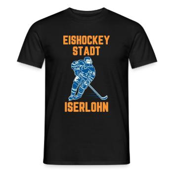 Ice Hockey City ISERLOHN - Men's T-Shirt - black - Front - AI Model Male 178 light (178cm)