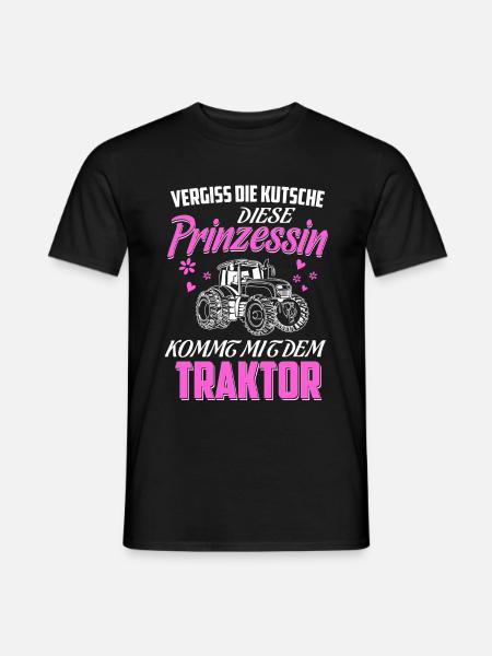 Landwirtschaft diese Prinzessin kommt mit Traktor - Männer T-Shirt - Schwarz